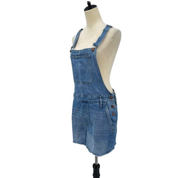 Madewell Adirondack Short Overalls in Dawkins Wash Denim 100% Cotton - Picture 3 of 14
